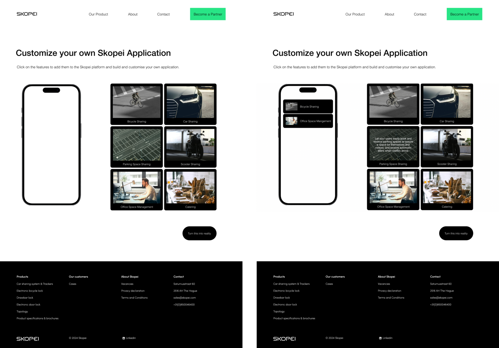Customize your own Skopei application: empty state and a build in progress