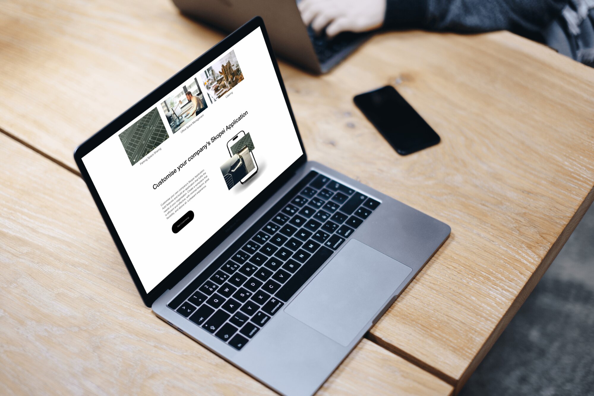 Laptop showing the Skopei application customiser